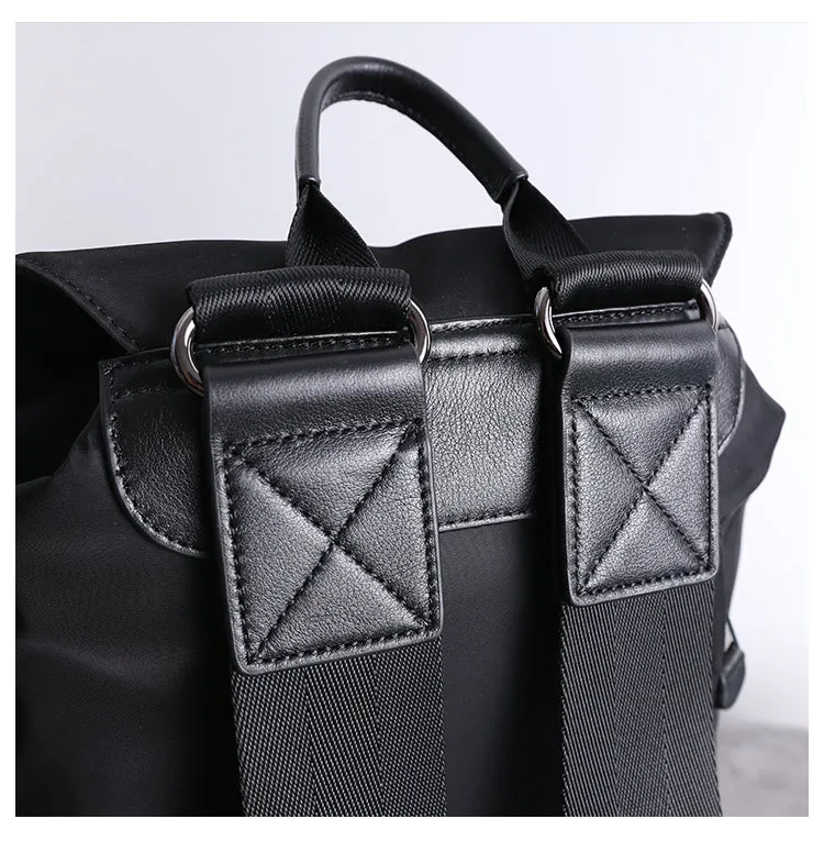 Nylon Backpack Black Womens Travel Backpack Purse Nylon Black School Rucksack for Ladies
