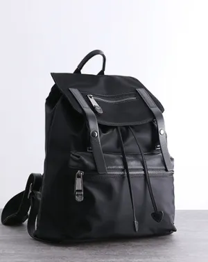 Nylon Backpack Black Womens Travel Backpack Purse Nylon Black School Rucksack for Ladies