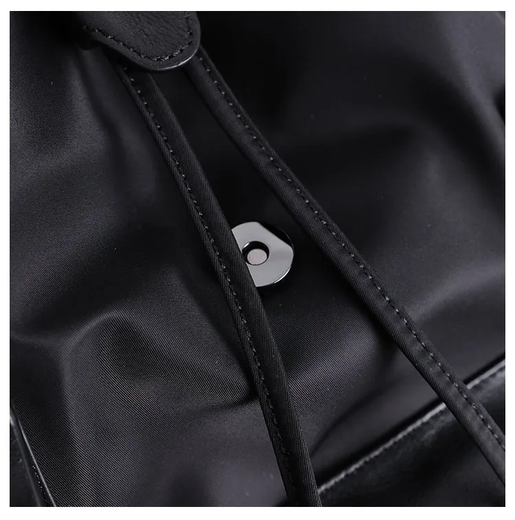 Nylon Backpack Black Womens Travel Backpack Purse Nylon Black School Rucksack for Ladies