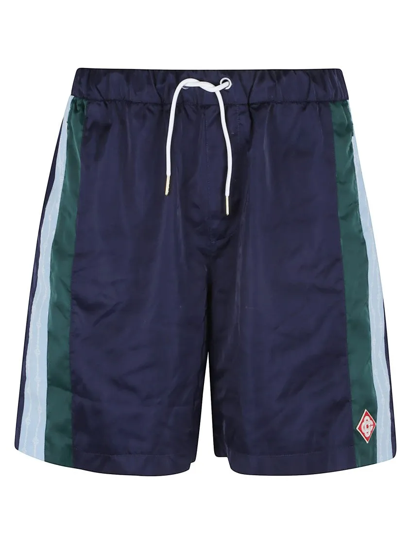 Nylon Pleated Track Shorts