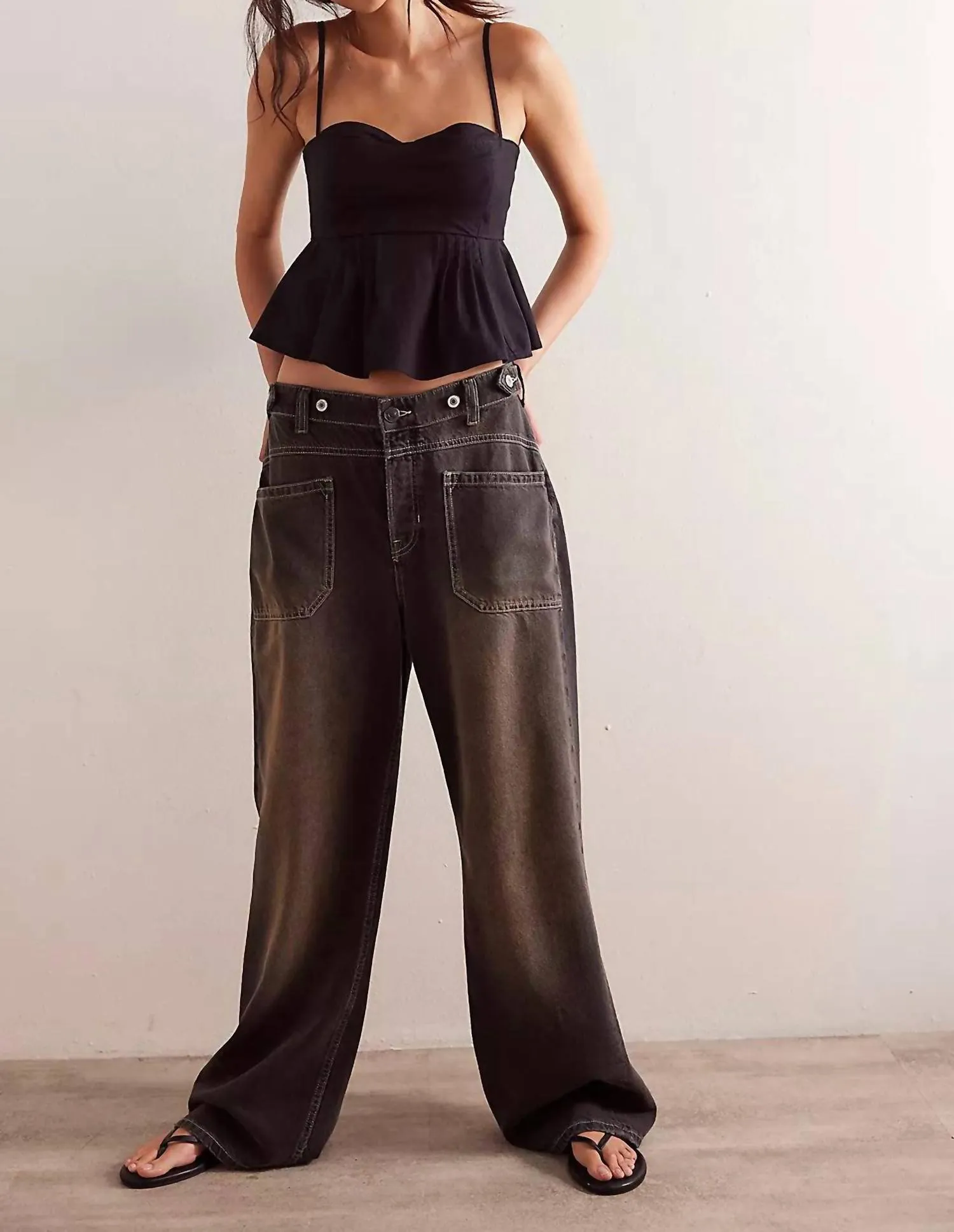 Palmer Cuffed Jeans In Chalkboard