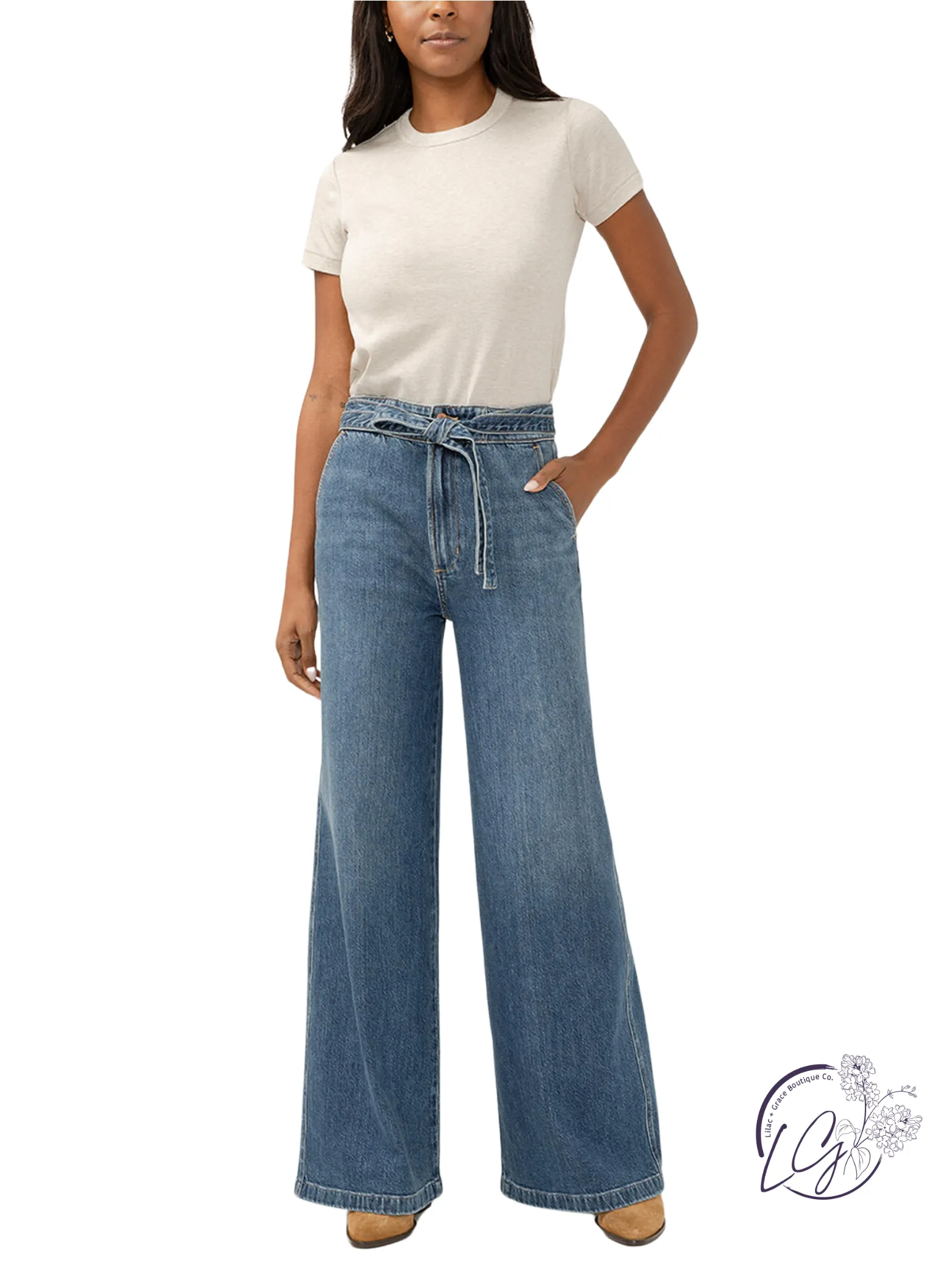 Pamela High-Rise Non-Distressed Wide Leg by Silver Jeans