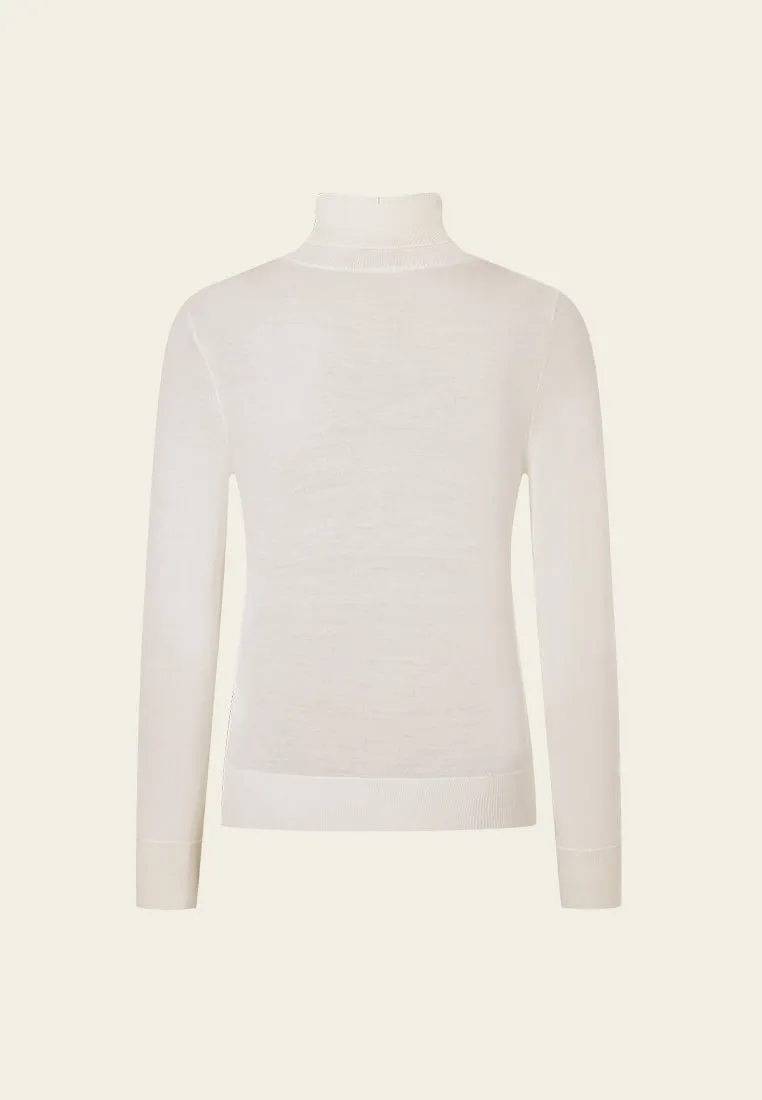 Patchwork-detail Turtle Neck Pullover