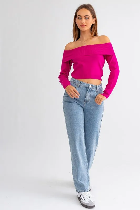 Picture Perfect Off Shoulder Sweater Top