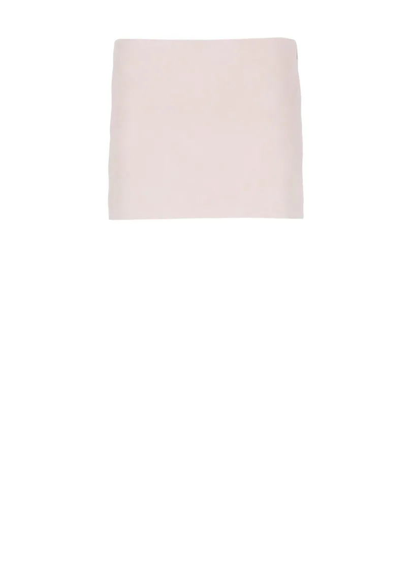 Pink Pink Khaite Leather Skirt