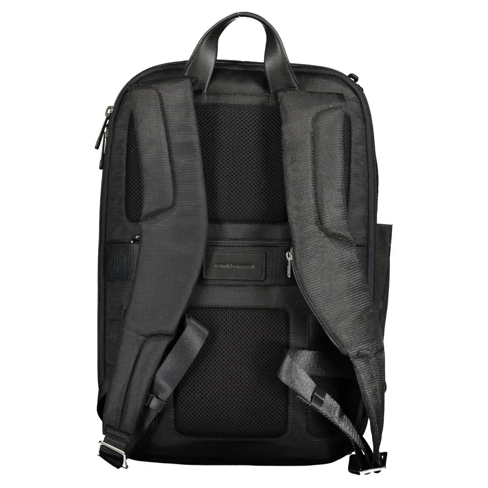 Piquadro Black Recycled Polyethylene Men Backpack