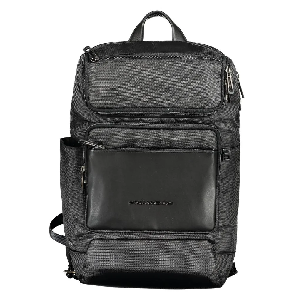 Piquadro Black Recycled Polyethylene Men Backpack