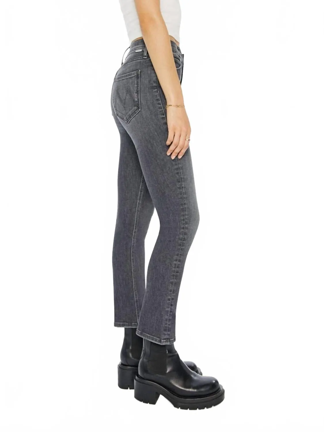 Pixie Mid Rise Dazzler Ankle Jean In Up In Smoke