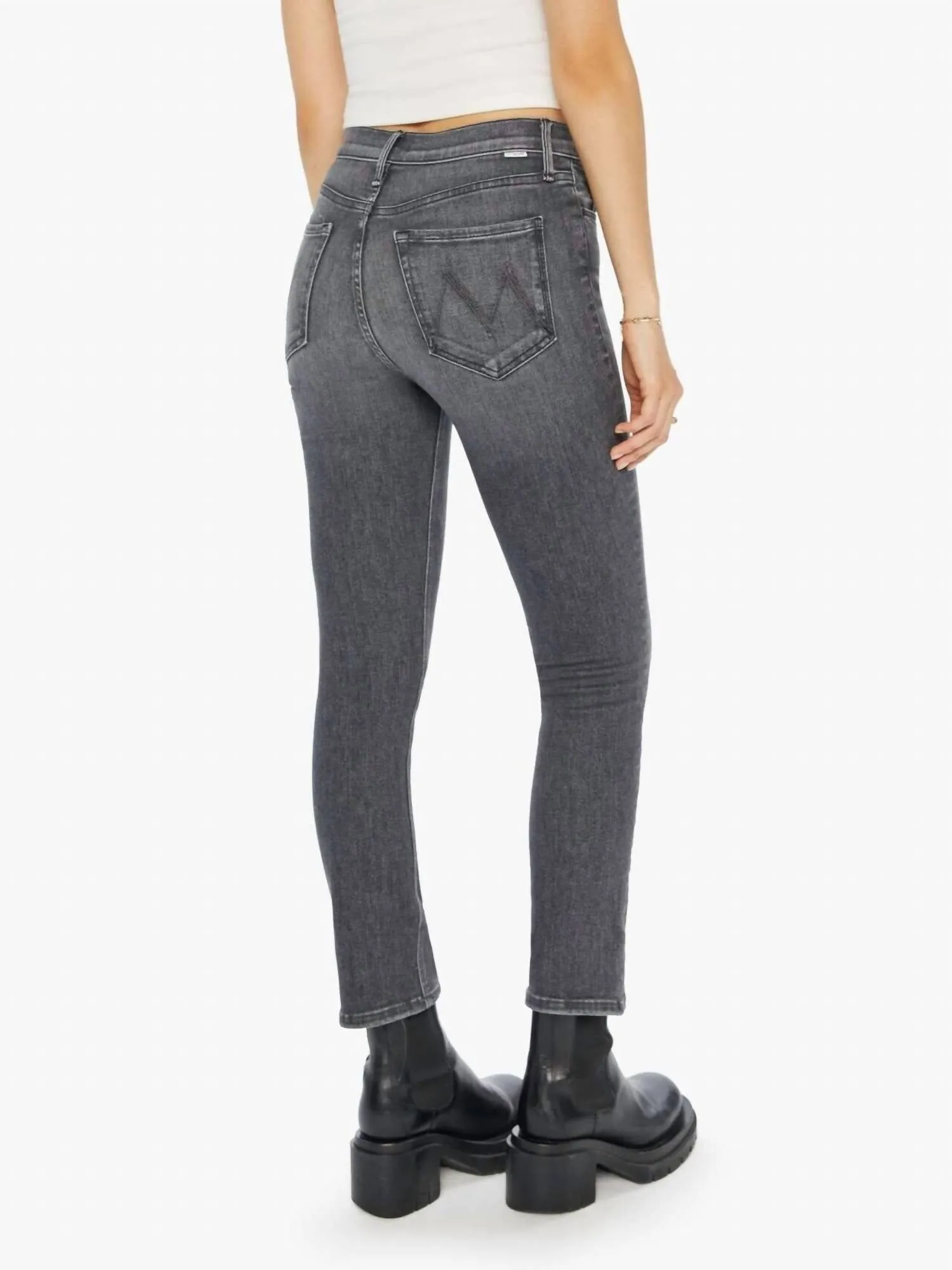 Pixie Mid Rise Dazzler Ankle Jean In Up In Smoke