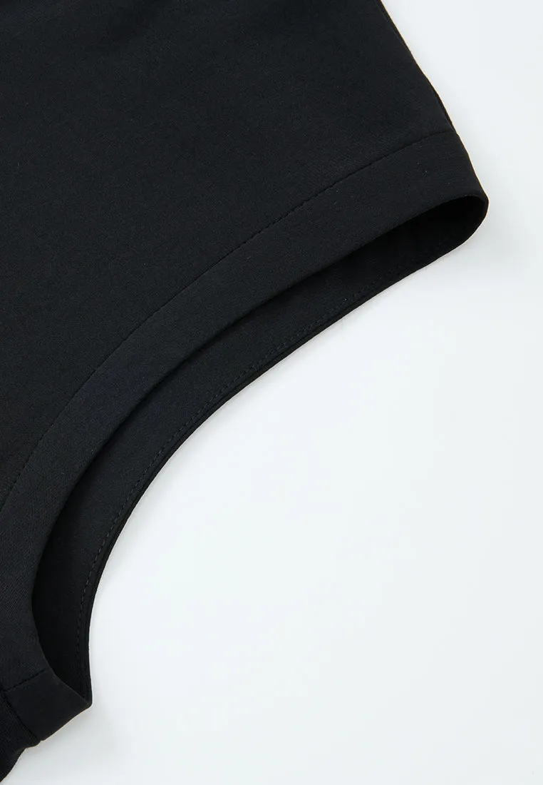 Pleated-detail Crystal-trim Sleeveless Top