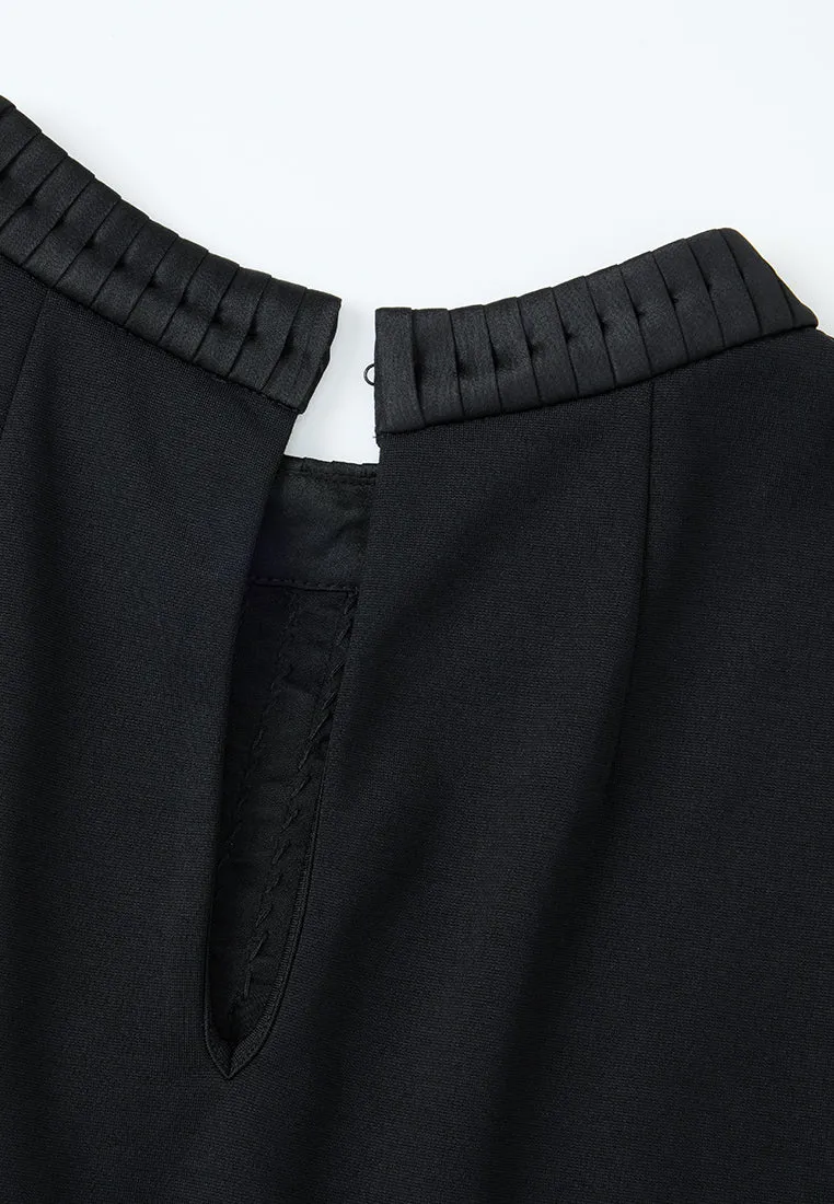 Pleated-detail Crystal-trim Sleeveless Top