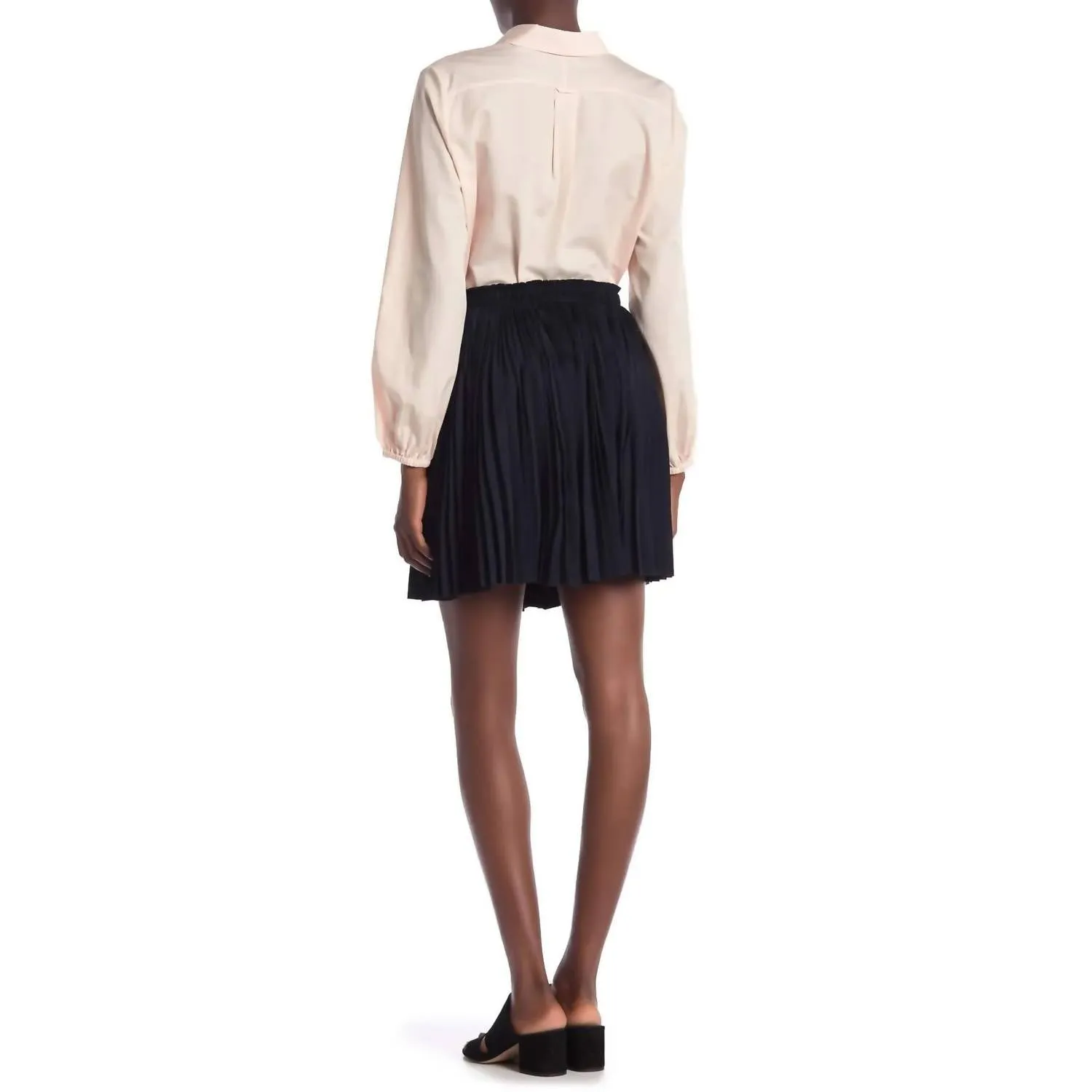 Pleated Mini Skirt In Navy