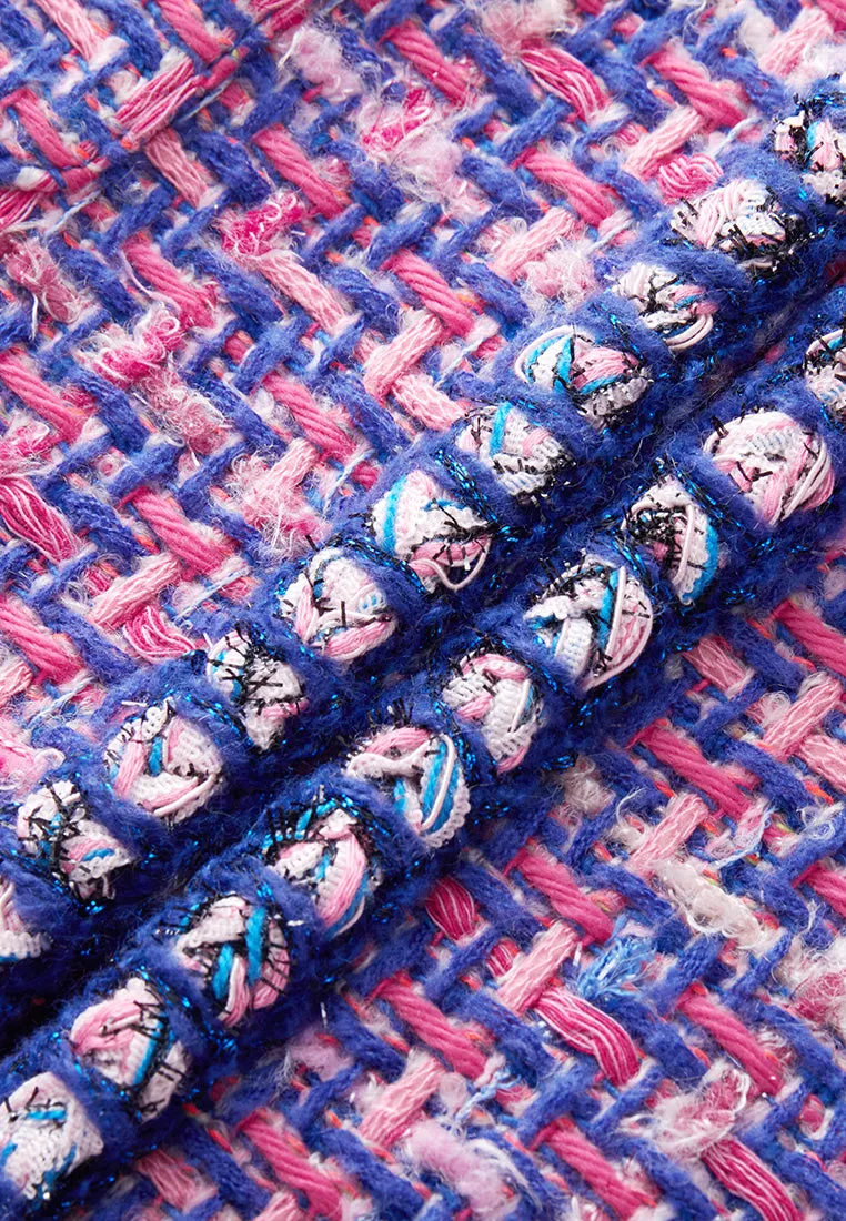 Primary Color Illusion Chunky Woven Tweed Vest