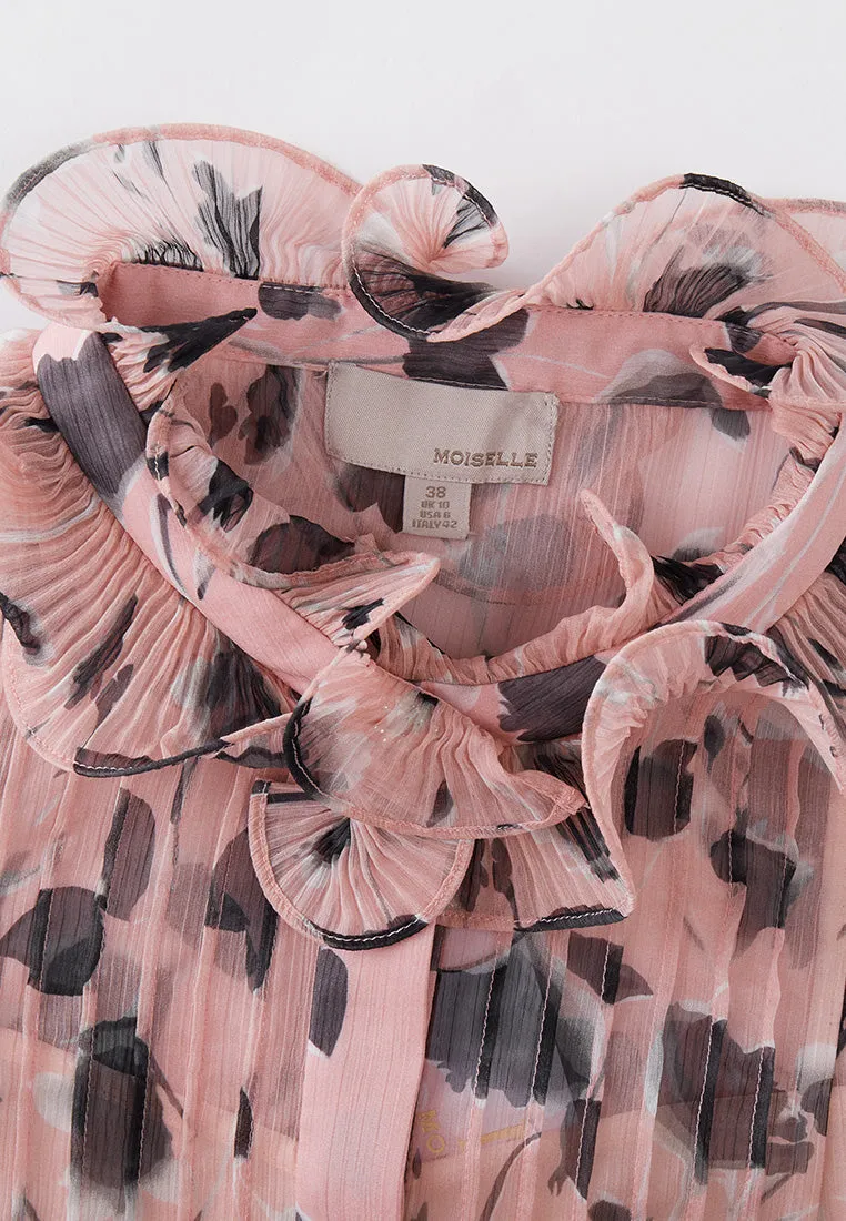 Printed Ruffled Chiffon Blouse