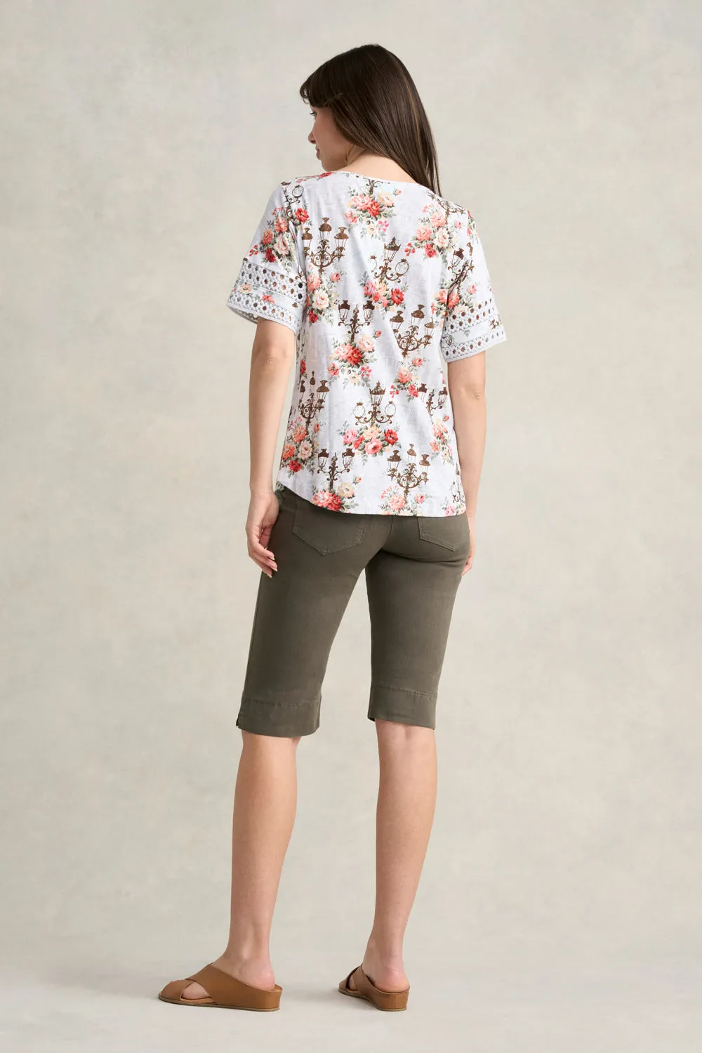 Printed Trim Sleeve T-Shirt - City of Lights