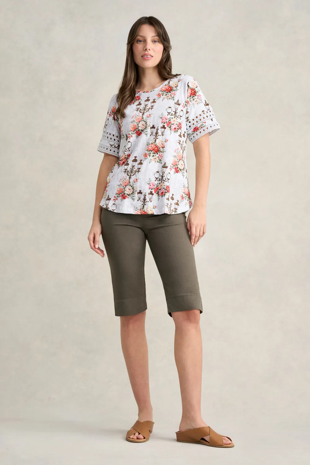 Printed Trim Sleeve T-Shirt - City of Lights