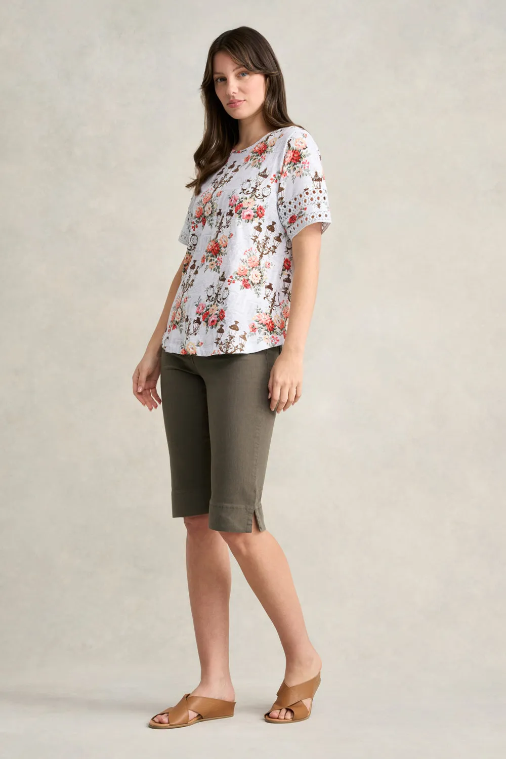 Printed Trim Sleeve T-Shirt - City of Lights