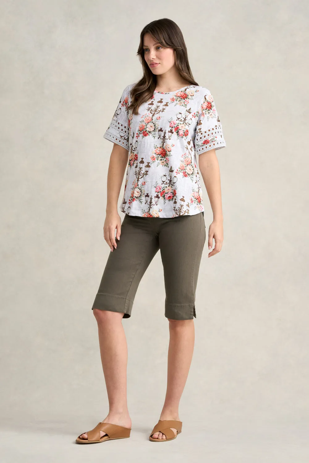 Printed Trim Sleeve T-Shirt - City of Lights