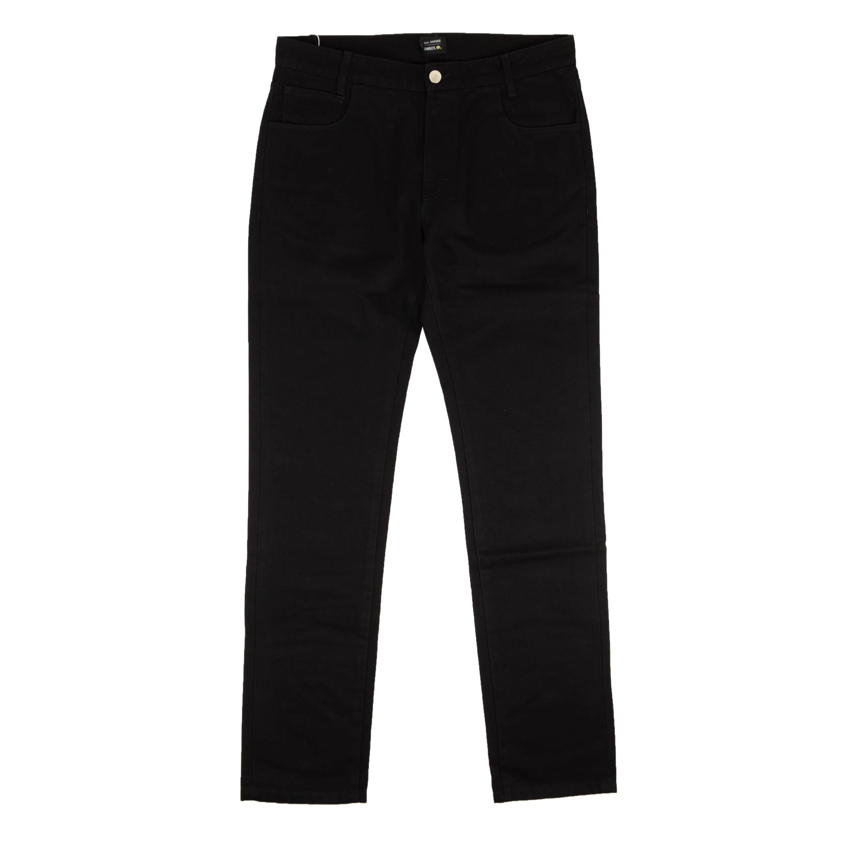 Raf Simons X Smiley Rear Logo Patch Jeans - Black