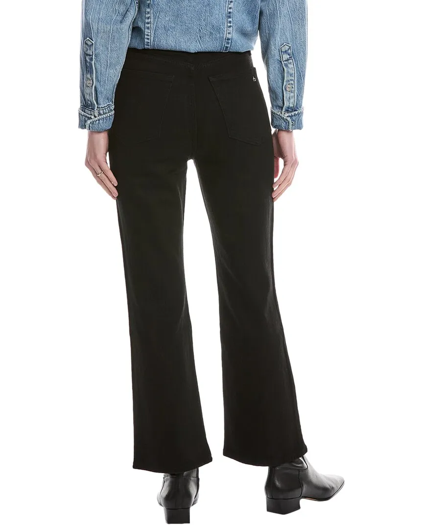 rag & bone Casey High-Rise Ankle Black Flare Jean