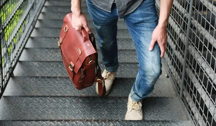 Red Brown Leather Mens Backpack Travel Backpacks Laptop Backpack for men