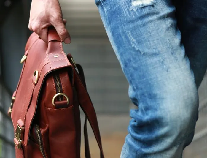 Red Brown Leather Mens Backpack Travel Backpacks Laptop Backpack for men