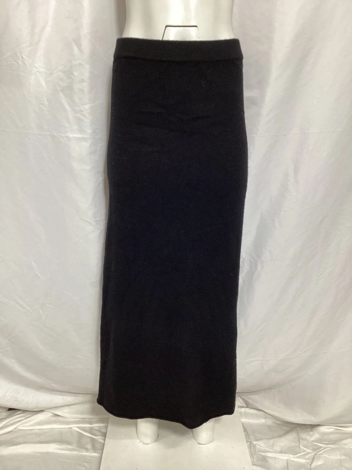 Reformation High-Rise Midi Skirt in Black Wool