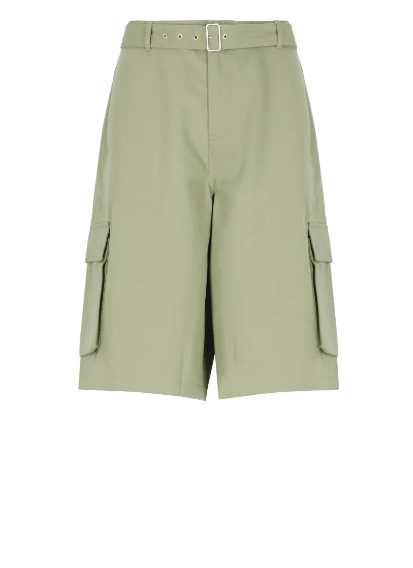 Relaxed Fit Green Bermuda Shorts