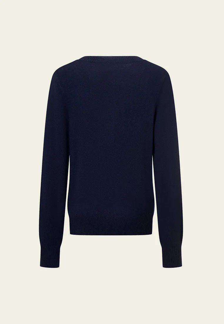 Ribbed -trim Logo-appliqu Jumper