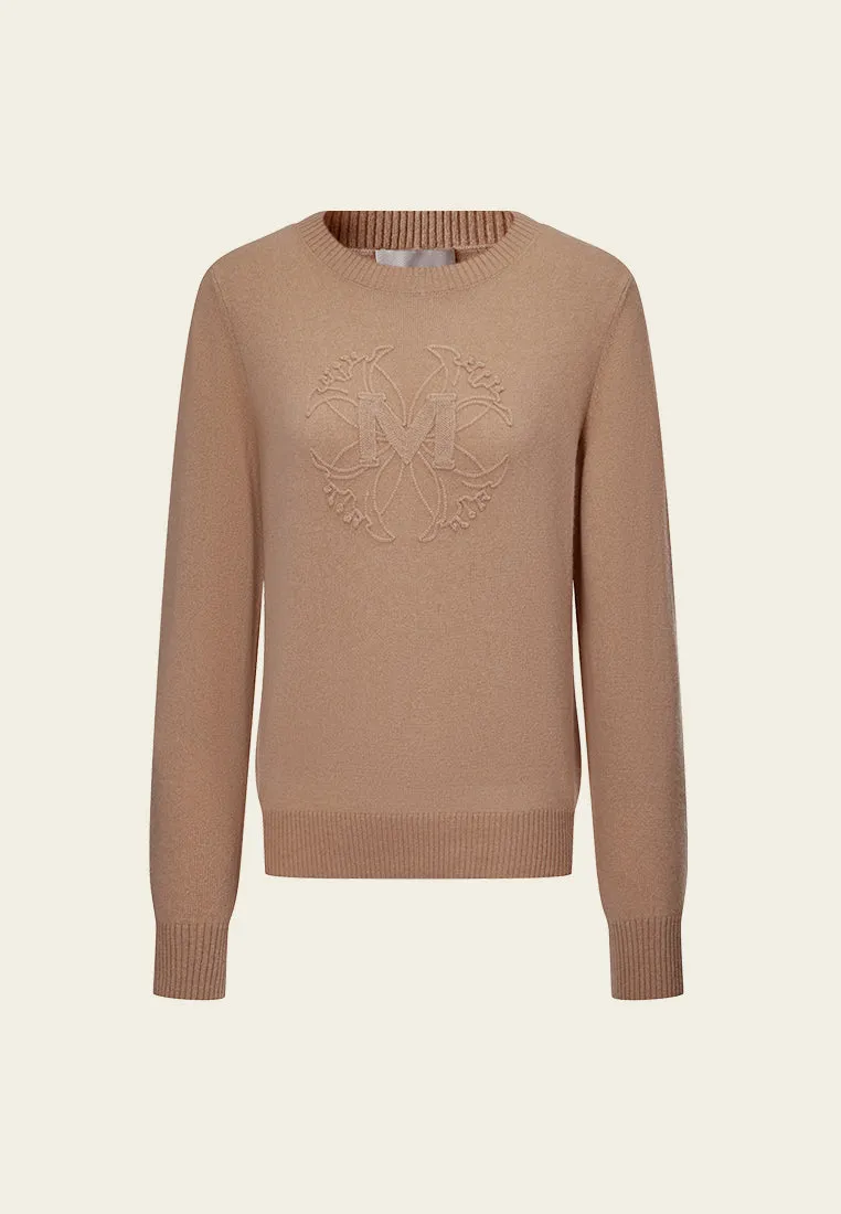 Ribbed -trim Logo-appliqu Jumper