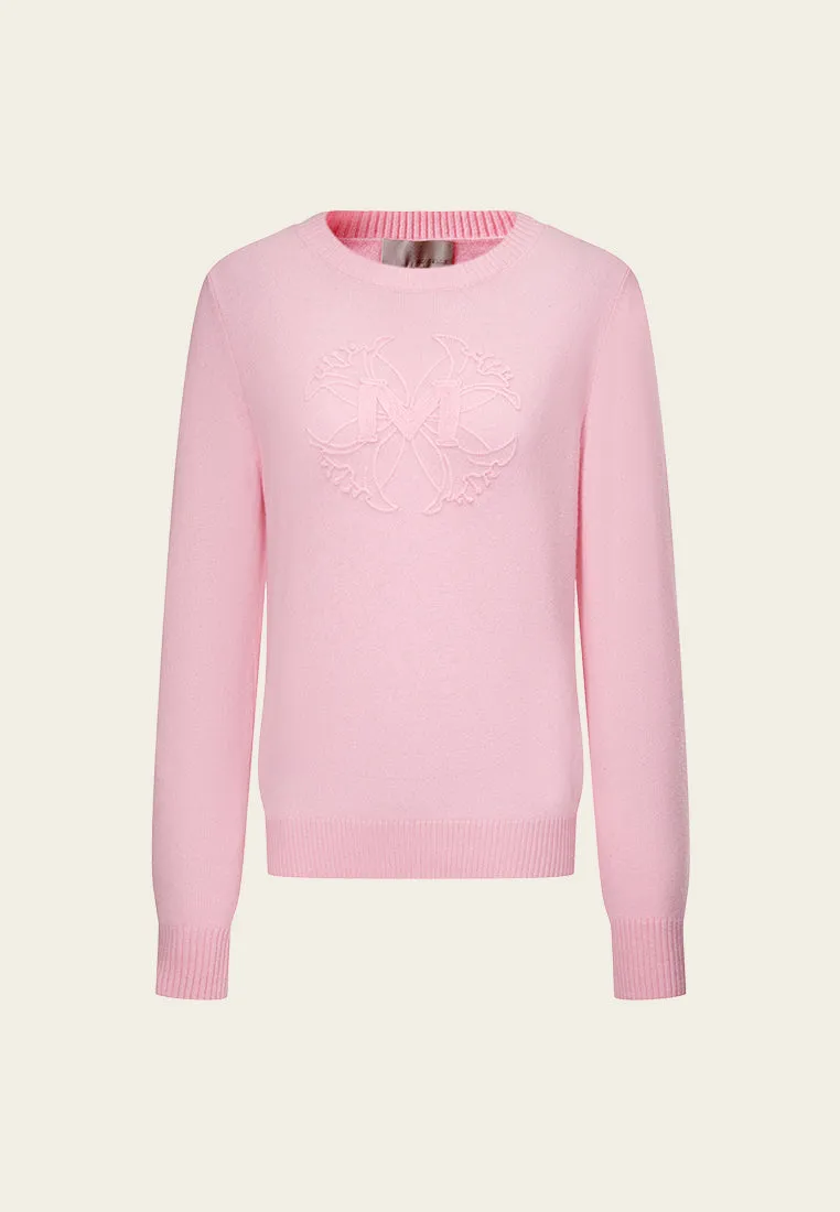 Ribbed -trim Logo-appliqu Jumper