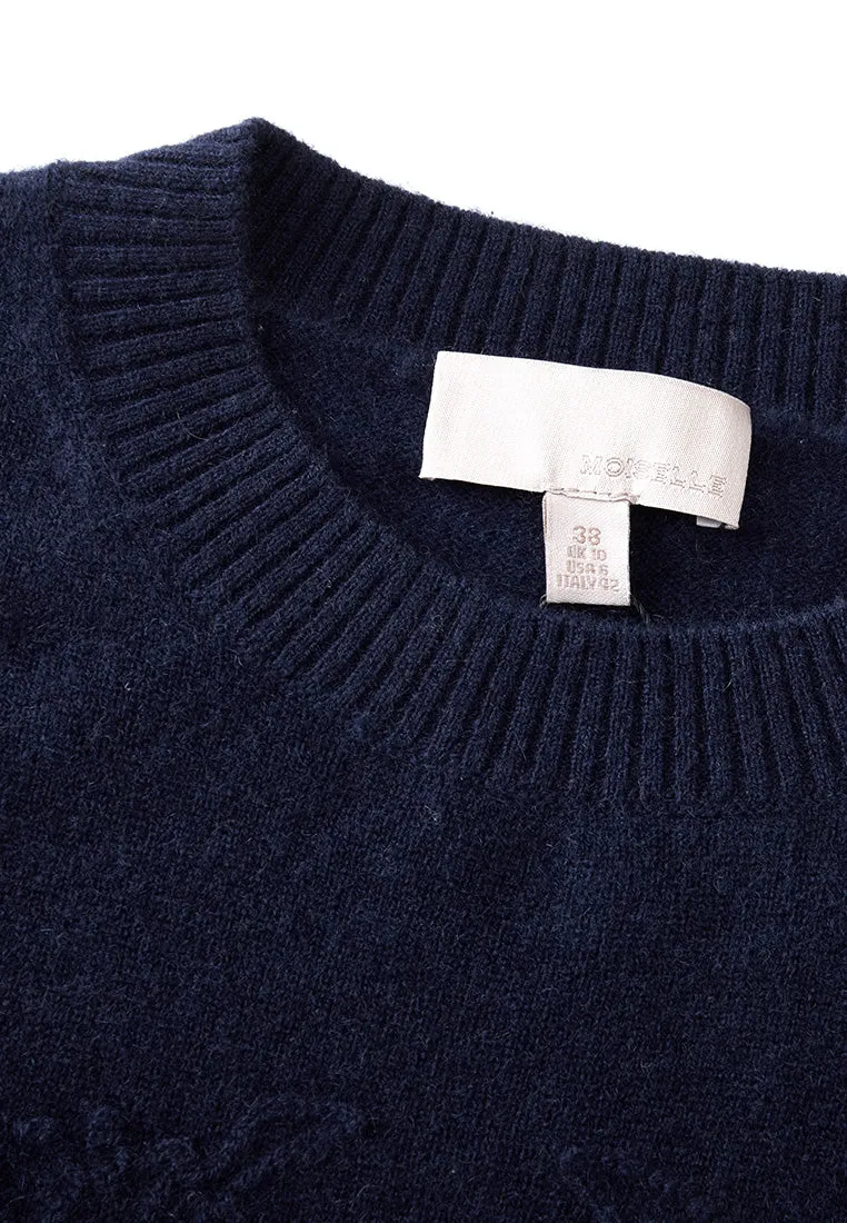 Ribbed -trim Logo-appliqu Jumper