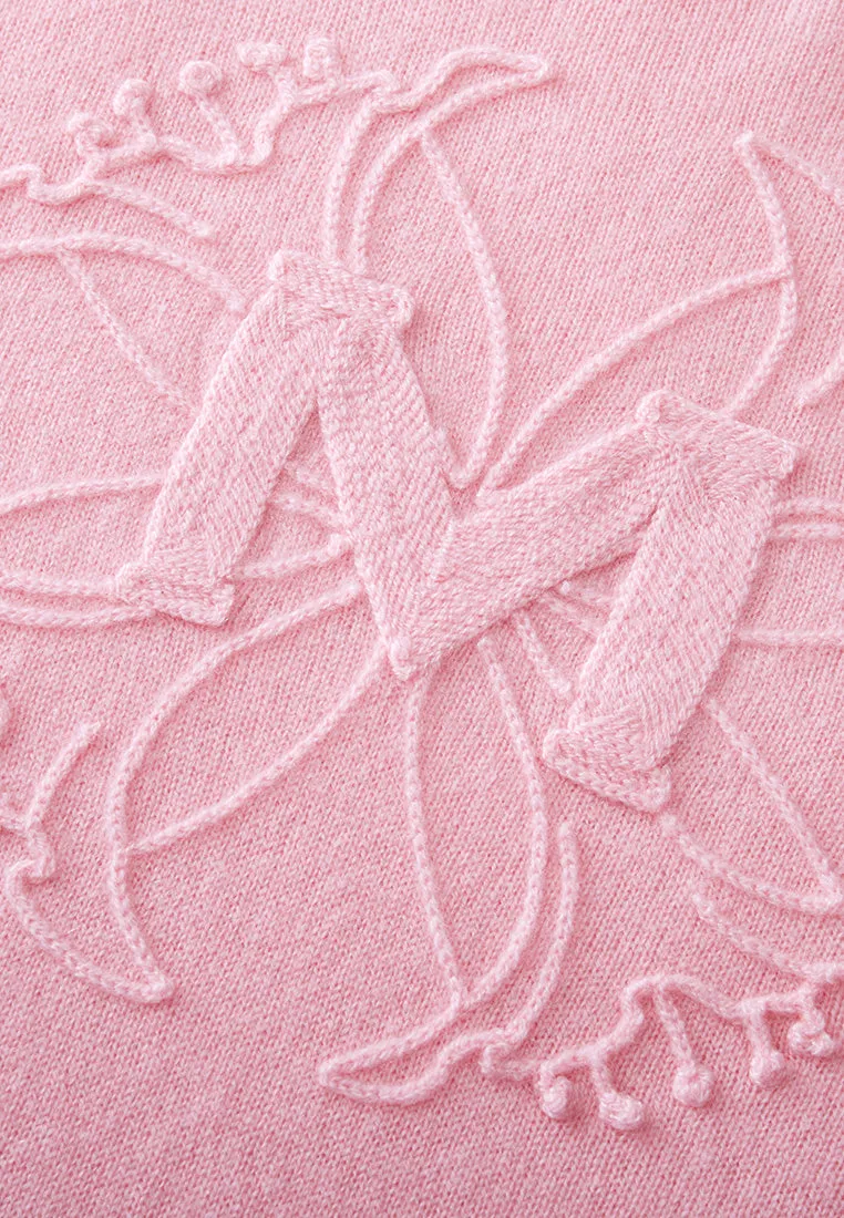 Ribbed -trim Logo-appliqu Jumper
