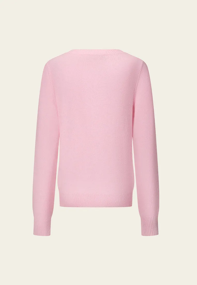 Ribbed -trim Logo-appliqu Jumper