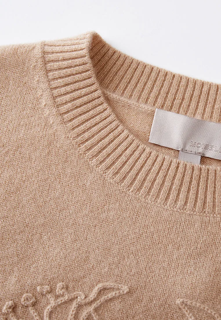 Ribbed -trim Logo-appliqu Jumper