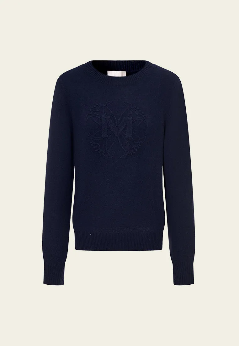 Ribbed -trim Logo-appliqu Jumper