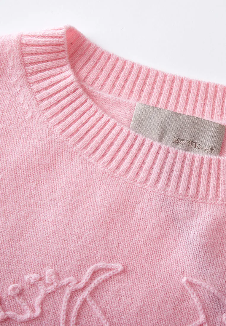 Ribbed -trim Logo-appliqu Jumper