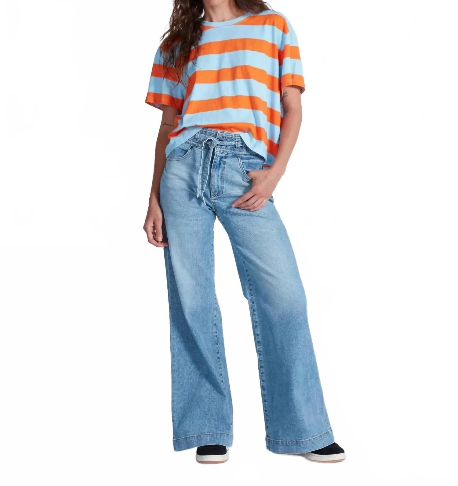 Rio High Rise Wide Leg Jean In Blondie