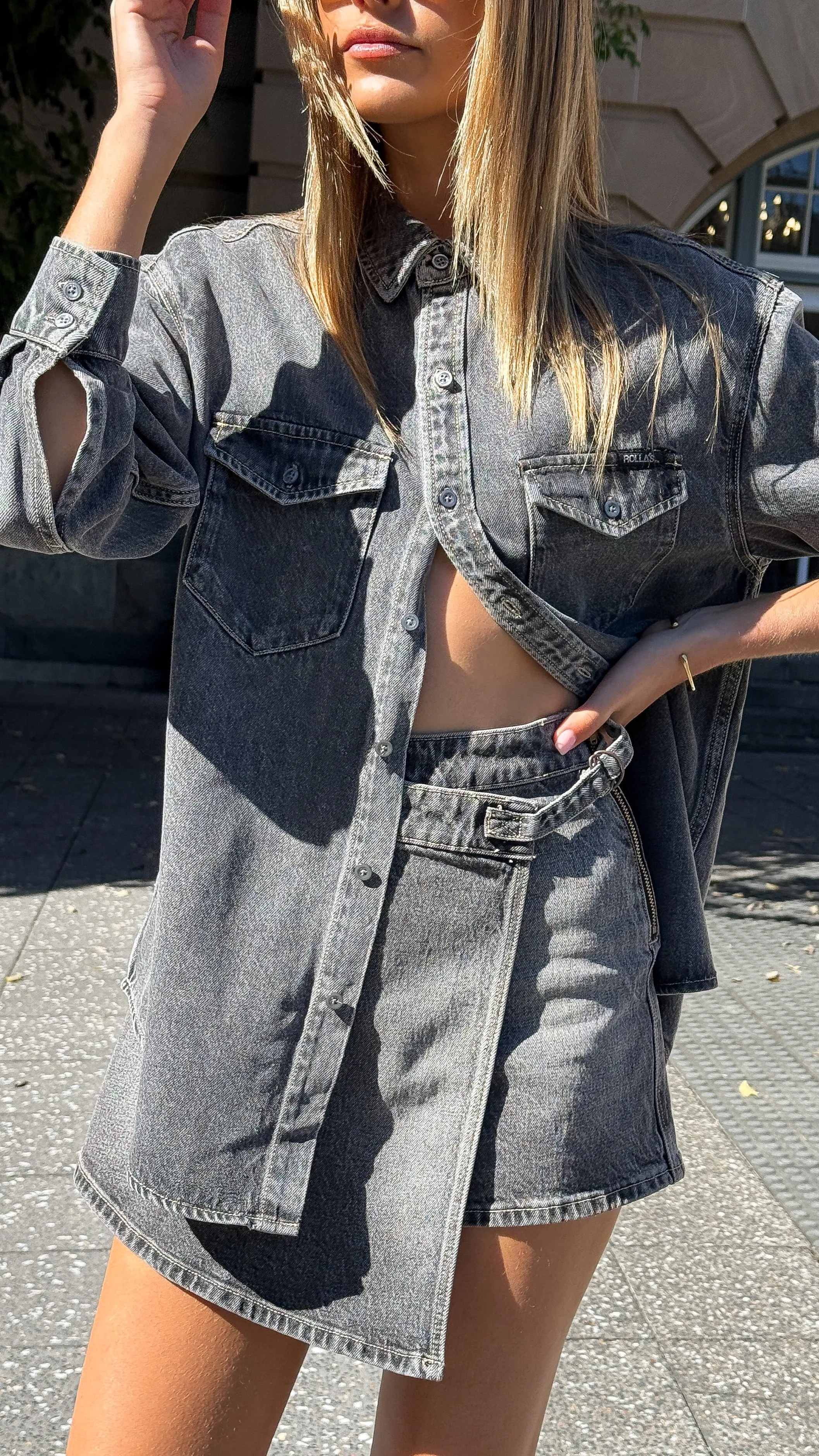 Rollas Skort - Black Stone