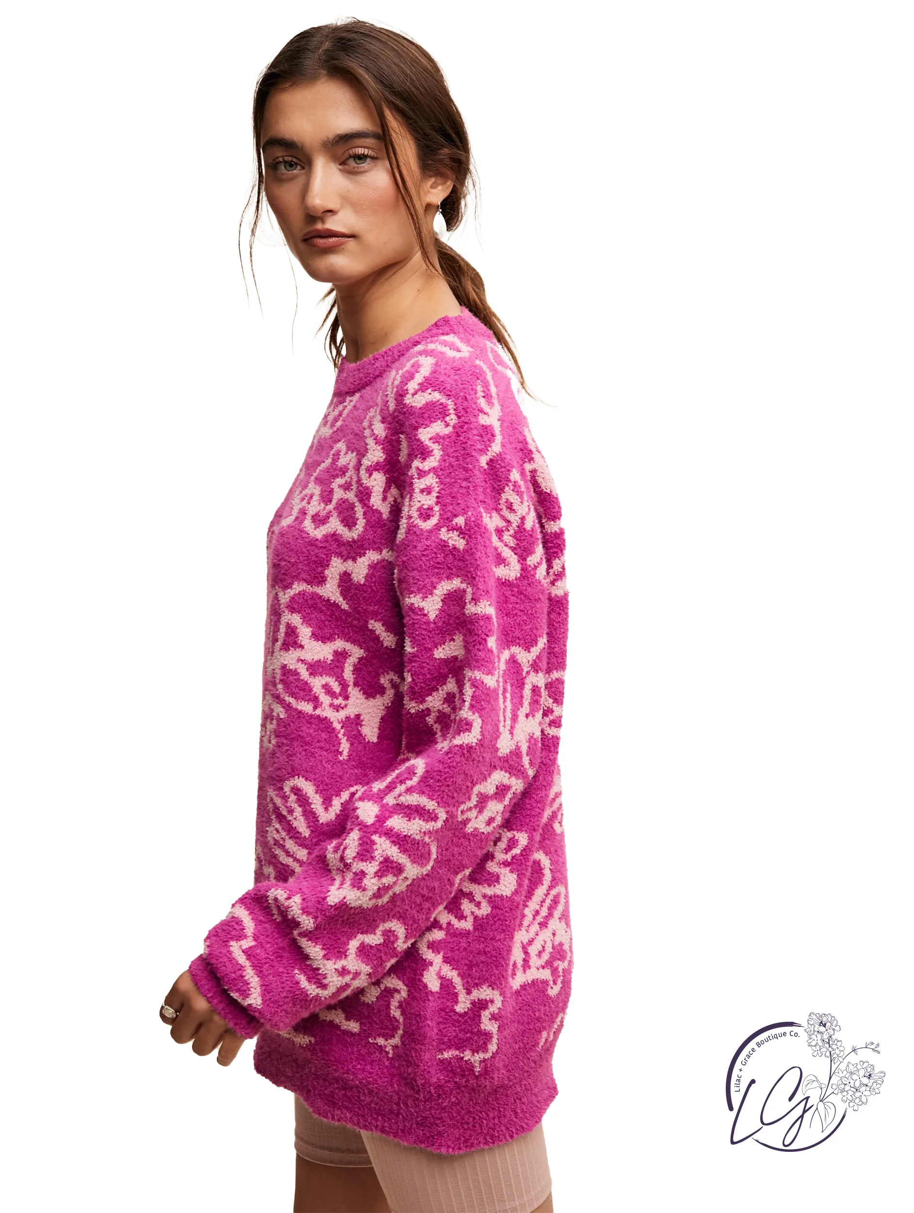 Rosy Light Lingers Knit Sweater