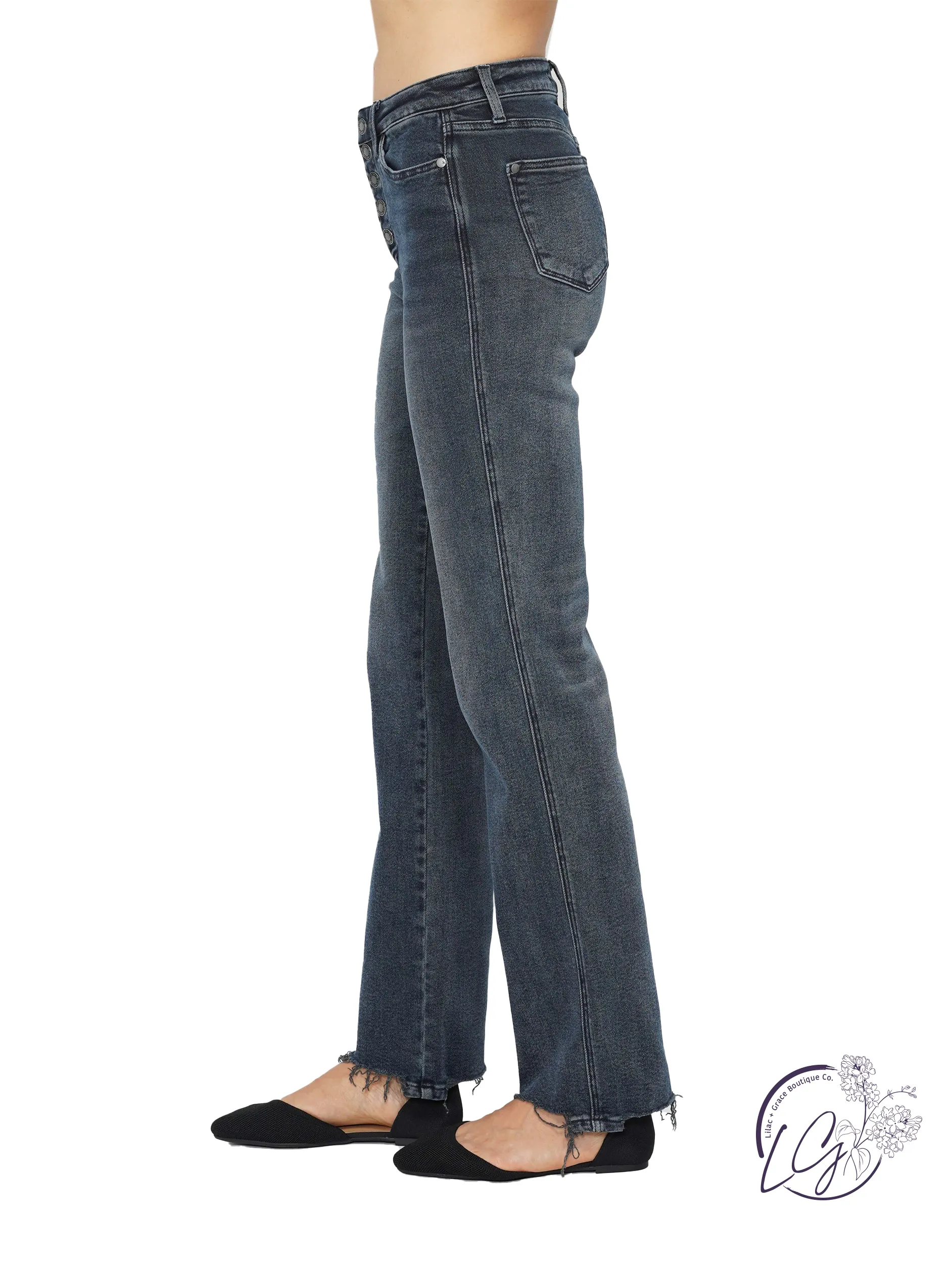 Rowan High-Rise Distressed Straight by Judy Blue