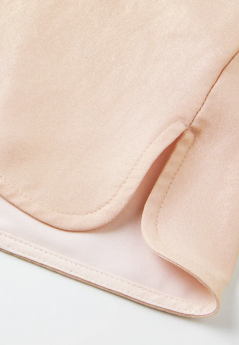 Ruffle-trim Lam Blouse