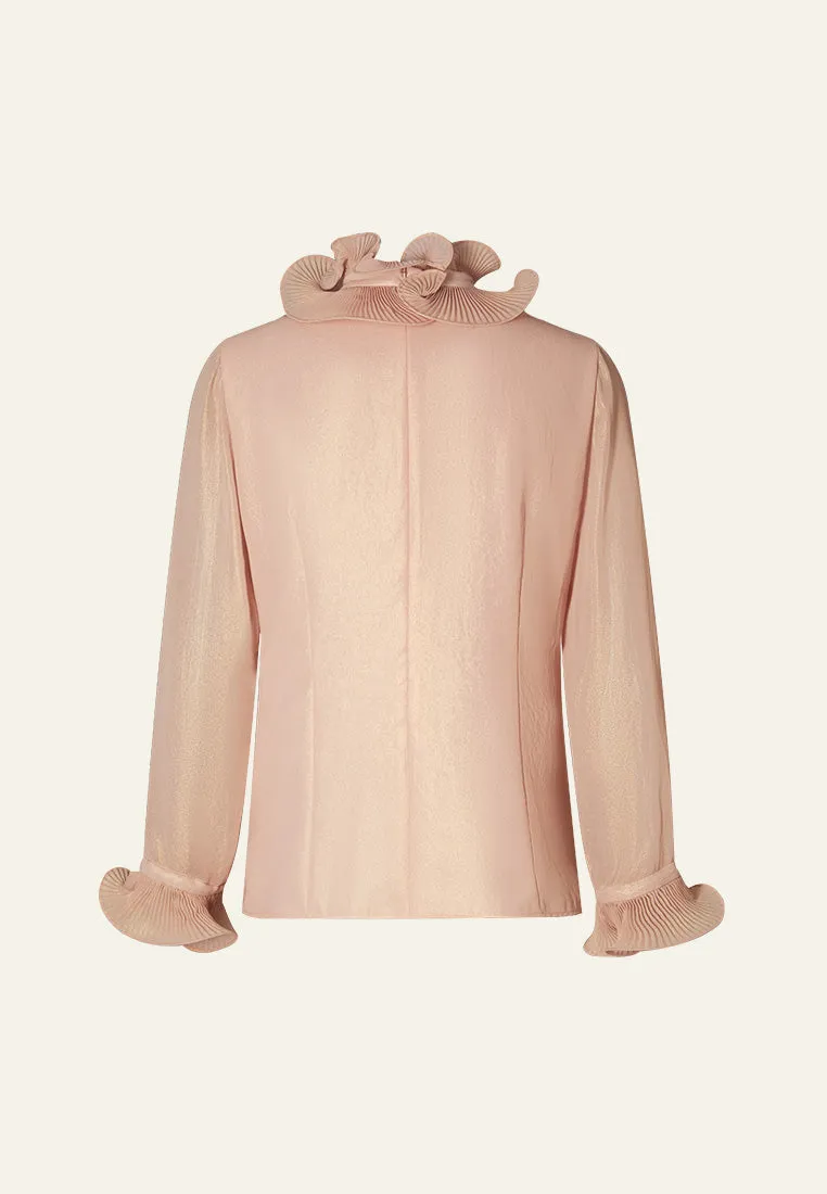 Ruffle-trim Lam Blouse