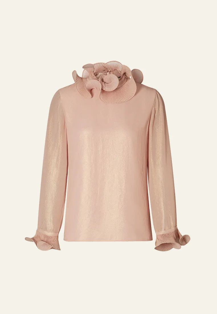 Ruffle-trim Lam Blouse