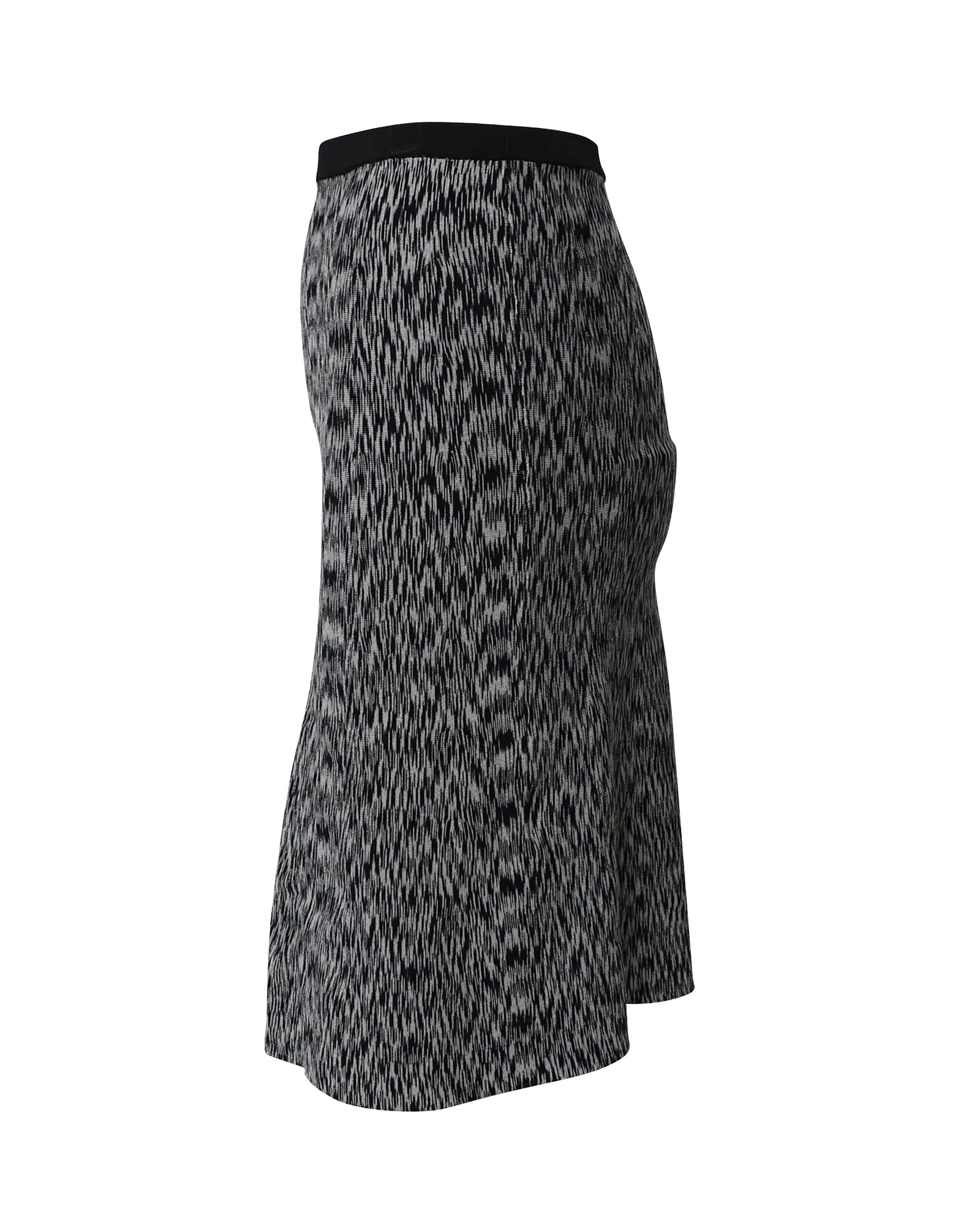Sandro Paris Geometric Flared Knee-length Skirt in Black Viscose