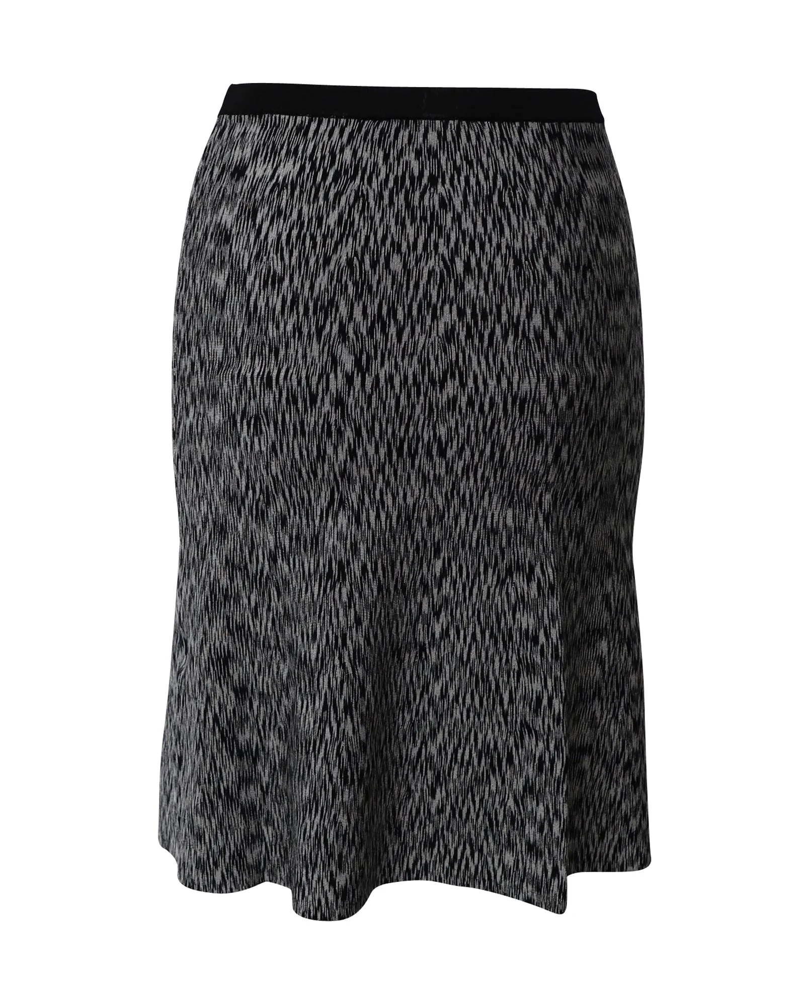 Sandro Paris Geometric Flared Knee-length Skirt in Black Viscose