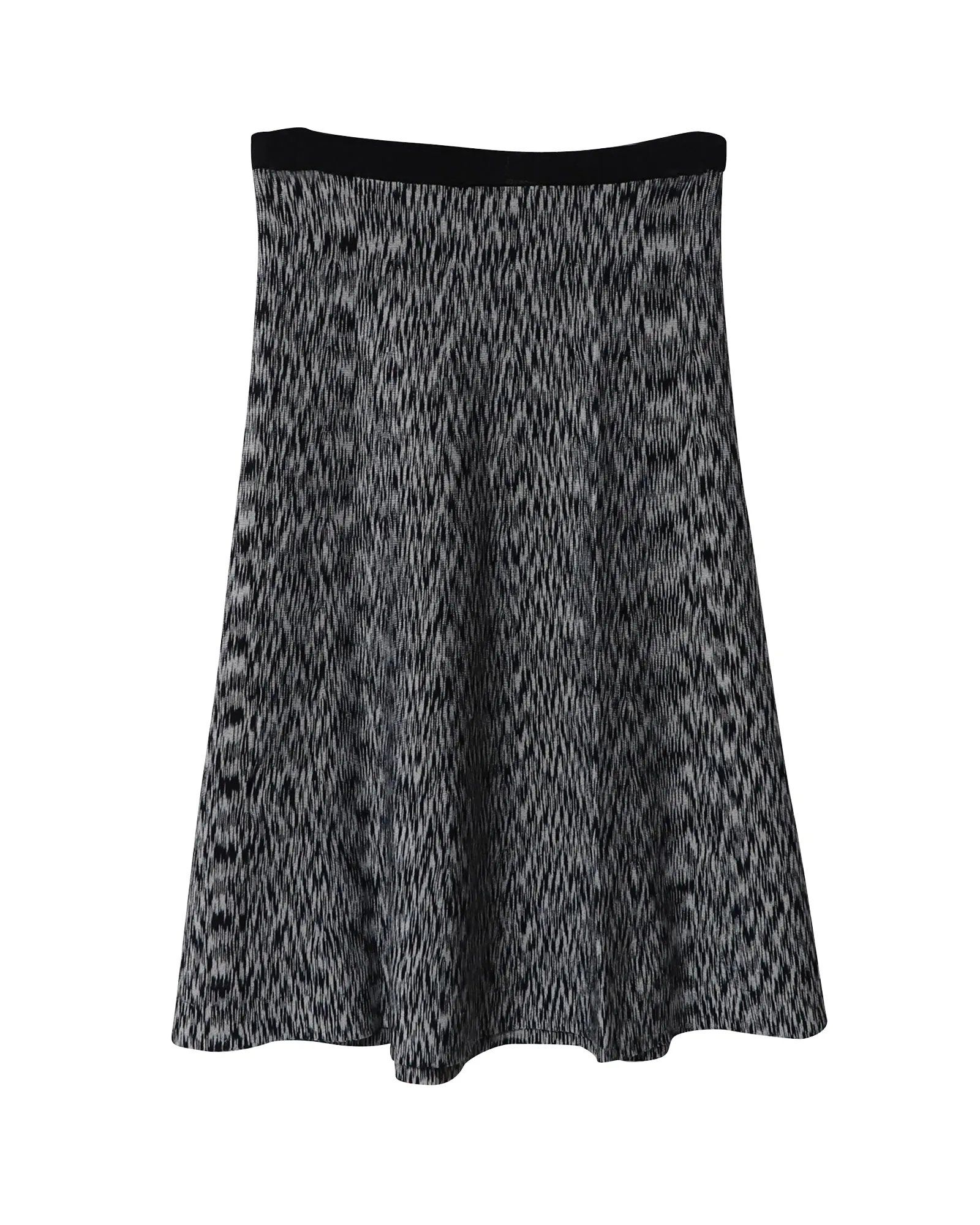 Sandro Paris Geometric Flared Knee-length Skirt in Black Viscose