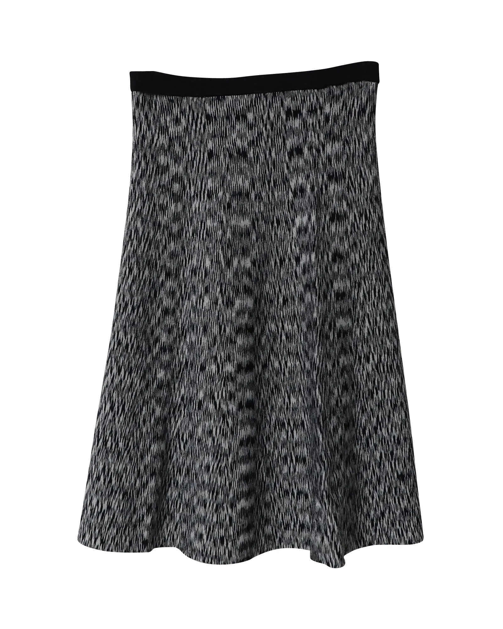 Sandro Paris Geometric Flared Knee-length Skirt in Black Viscose