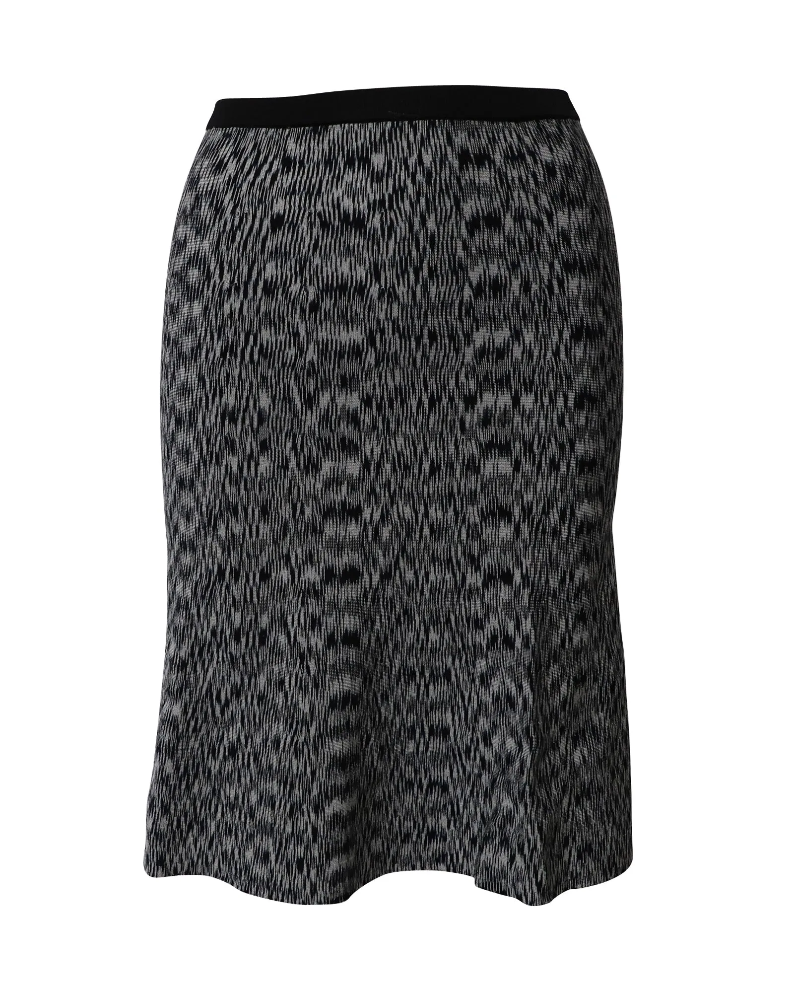 Sandro Paris Geometric Flared Knee-length Skirt in Black Viscose