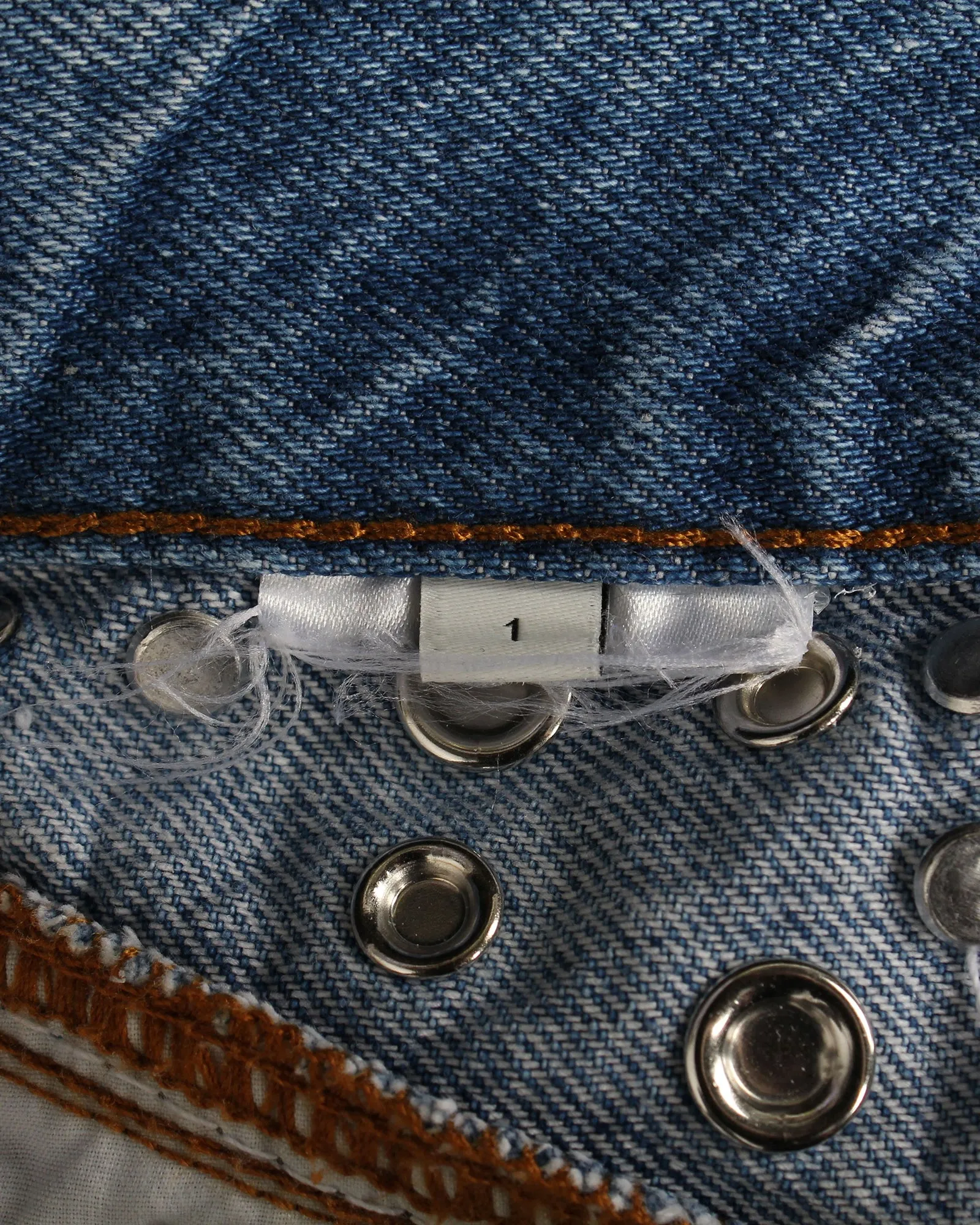 Sandro Paris Rubyn Stud-embellished Skirt in Blue Cotton Denim